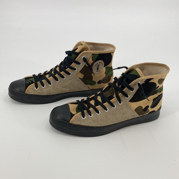 A Bathing Ape Canvas Chuck Taylor Style Canvas and Suede High Top - Size 101 - Picture 3 of 10
